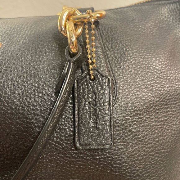 Great COACH Elly Satchel Black Pebbled Leather w/Gold-tone Hardware (F30565) - Picture 4 of 12